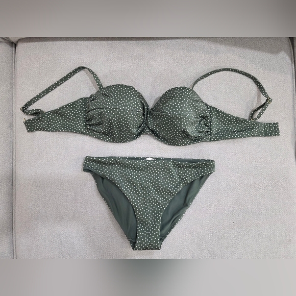 H&M Green Polka Dot Bikini Set - Picture 2 of 16
